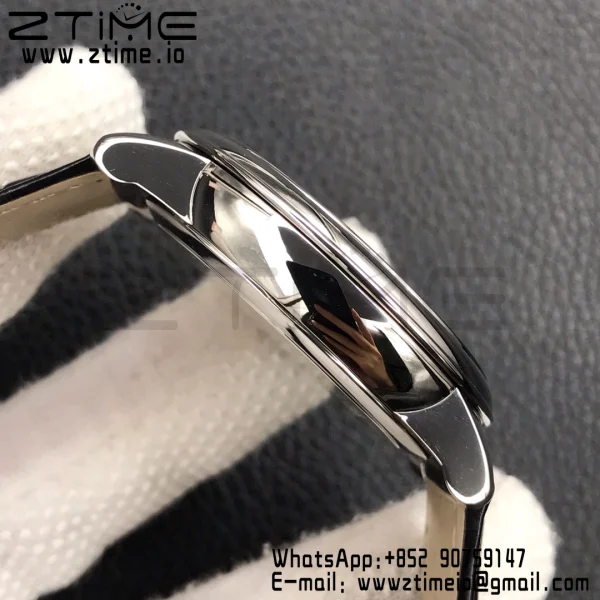 OMEGA De Ville Prestige Real PR SS ZF 1:1 Best Edition White Dial Blue Markers on Black Leather Strap MIYOTA 9015 - Super Clone Watch | 1:1 Best Version