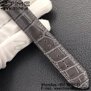 OMEGA De Ville Prestige Real PR SS ZF 1:1 Best Edition White Dial Blue Markers on Gray Leather Strap MIYOTA 9015 - Super Clone Watch | 1:1 Best Version