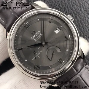 OMEGA De Ville Prestige Real PR SS ZF 1:1 Best Edition Gray Dial on Gray Leather Strap MIYOTA 9015 - Super Clone Watch | 1:1 Best Version