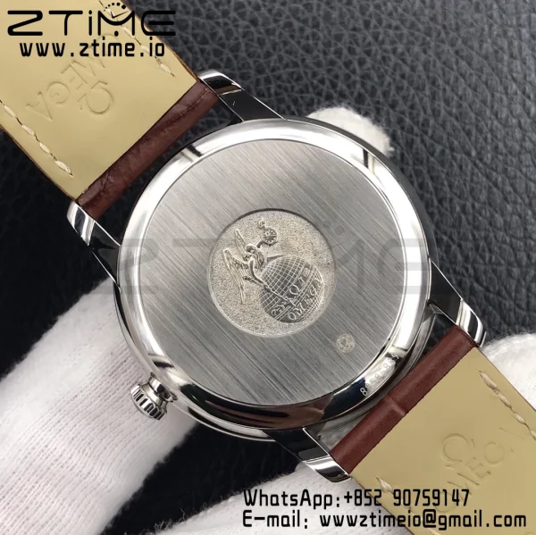 OMEGA De Ville Prestige Real PR SS ZF 1:1 Best Edition White Dial RG Markers on Brown Leather Strap MIYOTA 9015 - Super Clone Watch | 1:1 Best Version