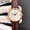 OMEGA  De Ville Prestige Real PR RG ZF 1:1 Best Edition White Dial on Brown Leather Strap MIYOTA 9015 - Super Clone Watch | 1:1 Best Version