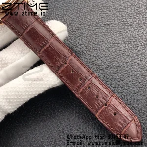 OMEGA De Ville Prestige Real PR RG ZF 1:1 Best Edition Λευκό καντράν σε καφέ δερμάτινο λουράκι MIYOTA 9015 - Super Clone Watch | 1:1 Best Version