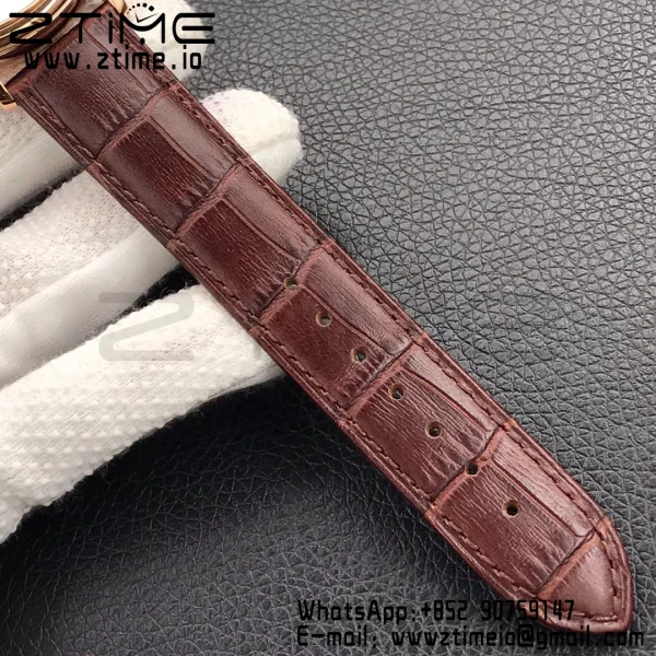 OMEGA De Ville Prestige Real PR RG ZF 1:1 Best Edition Λευκό καντράν σε καφέ δερμάτινο λουράκι MIYOTA 9015 - Super Clone Watch | 1:1 Best Version
