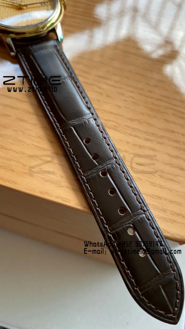 OMEGA De Ville Prestige 39.5mm YG/SS A+F 1:1 Best Edition Yellow Dial YG Markers on Black Leather Strap A2500 - Super Clone Watch | 1:1 Best Version