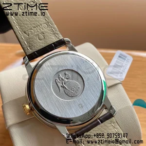 OMEGA De Ville Prestige 39.5mm YG/SS A+F 1:1 Best Edition Yellow Dial YG Markers on Black Leather Strap A2500 - Super Clone Watch | 1:1 Best Version