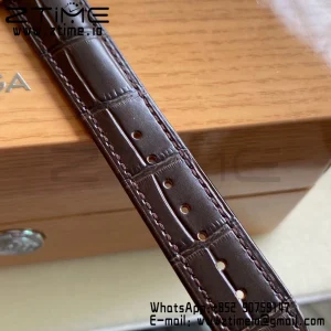 OMEGA De Ville Prestige 39.5mm YG/SS A+F 1:1 Best Edition White Dial YG Markers on Brwon Leather Strap A2500 - Super Clone Watch | 1:1 Best Version