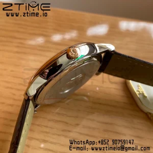 OMEGA De Ville Prestige 39.5mm RG/SS A+F 1:1 Best Edition White Dial RG Markers on Brwon Leather Strap A2500 - Super Clone Watch | 1:1 Best Version