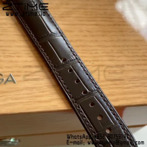 OMEGA De Ville Prestige 39.5mm RG/SS A+F 1:1 Best Edition White Dial RG Markers on Brwon Leather Strap A2500 - Super Clone Watch | 1:1 Best Version