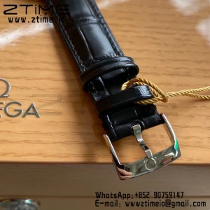 OMEGA De Ville Prestige 39.5mm SS A+F 1:1 Best Edition Λευκό καντράν με ασημί δείκτες και μαύρο δερμάτινο λουράκι A2500 - Super Clone Watch | 1:1 Best Version