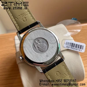 OMEGA De Ville Prestige 39.5mm SS A+F 1:1 Best Edition Λευκό καντράν με ασημί δείκτες και μαύρο δερμάτινο λουράκι A2500 - Super Clone Watch | 1:1 Best Version