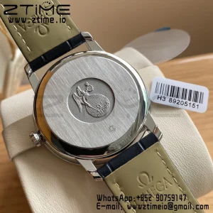 OMEGA De Ville Prestige 39.5mm SS A+F 1:1 Best Edition White Dial Blue Markers on Blue Leather Strap A2500 - Super Clone Watch | 1:1 Best Version