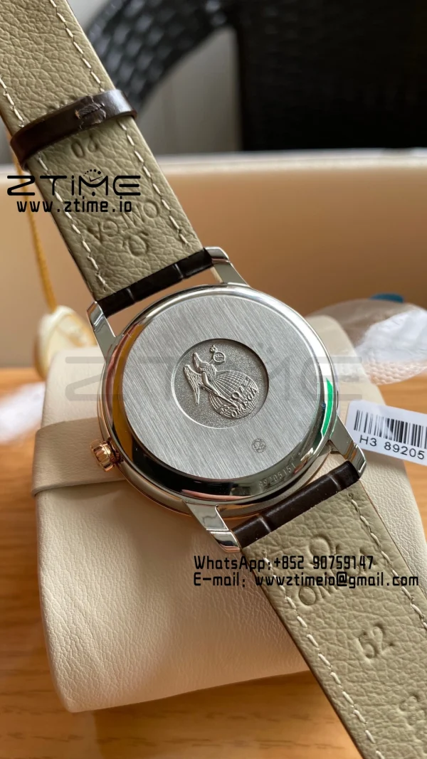 OMEGA De Ville Prestige 39.5mm RG/SS A+F 1:1 Best Edition Brown Dial RG Markers on Brown Leather Strap A2500 - Super Clone Watch | 1:1 Best Version