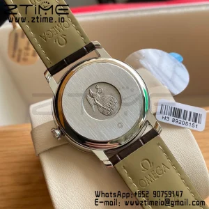 OMEGA De Ville Prestige 39.5mm YG/SS A+F 1:1 Best Edition White Dial YG Markers on Brown Leather Strap A2500 - Super Clone Watch | 1:1 Best Version