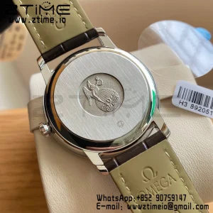 OMEGA De Ville Prestige 39.5mm YG/SS A+F 1:1 Best Edition White Dial YG Markers on Brown Leather Strap A2500 - Super Clone Watch | 1:1 Best Version