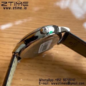 OMEGA De Ville Prestige 39.5mm SS A+F 1:1 Best Edition Black Dial Sliver Markers on Black Leather Strap A2500 - Super Clone Watch | 1:1 Best Version