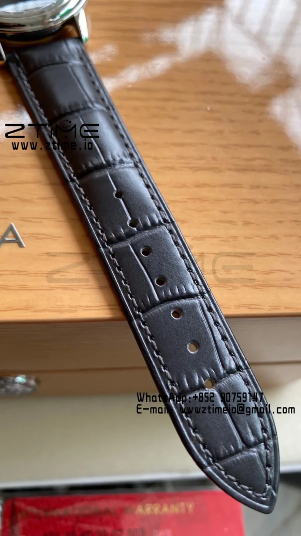OMEGA De Ville Prestige 39.5mm SS A+F 1:1 Best Edition Black Dial Sliver Markers on Black Leather Strap A2500 - Super Clone Watch | 1:1 Best Version