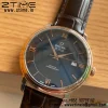 OMEGA De Ville Prestige 39.5mm RG/SS A+F 1:1 Best Edition Blue Dial RG Markers on Brown Leather Strap A2500 - Super Clone Watch | 1:1 Best Version
