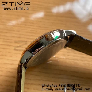 OMEGA De Ville Prestige 39.5mm RG/SS A+F 1:1 Best Edition Blue Dial RG Markers on Brown Leather Strap A2500 - Super Clone Watch | 1:1 Best Version