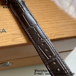OMEGA De Ville Prestige 39.5mm RG/SS A+F 1:1 Best Edition Blue Dial RG Markers on Brown Leather Strap A2500 - Super Clone Watch | 1:1 Best Version