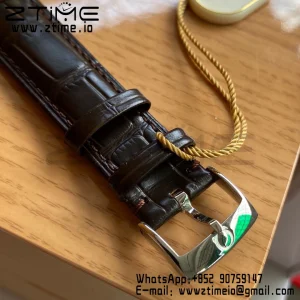 OMEGA De Ville Prestige 39.5mm YG/SS A+F 1:1 Best Edition Yeoolw Dial YG Markers on Brown Leather Strap A2500 - Super Clone Watch | 1:1 Best Version