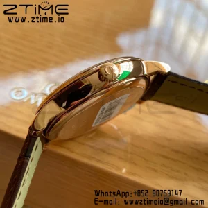 OMEGA De Ville Prestige 39.5mm RG A+F 1:1 Best Edition Μπλε καντράν με δείκτες RG σε καφέ δερμάτινο λουράκι A2500 - Super Clone Watch | 1:1 Best Version
