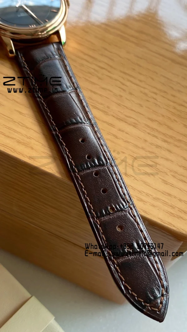 OMEGA De Ville Prestige 39.5mm RG A+F 1:1 Best Edition Μπλε καντράν με δείκτες RG σε καφέ δερμάτινο λουράκι A2500 - Super Clone Watch | 1:1 Best Version