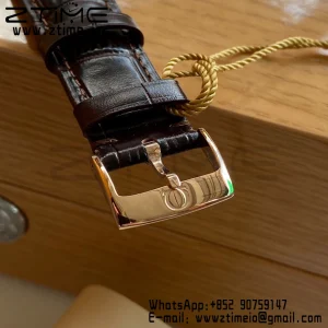 OMEGA De Ville Prestige 39.5mm RG A+F 1:1 Best Edition Μπλε καντράν με δείκτες RG σε καφέ δερμάτινο λουράκι A2500 - Super Clone Watch | 1:1 Best Version