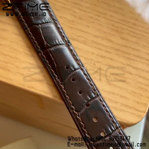 OMEGA De Ville Prestige 39.5mm YG  A+F 1:1 Best Edition Wite Dial YG Markers on Brown Leather Strap A2500 - Super Clone Watch | 1:1 Best Version