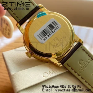 OMEGA De Ville Prestige 39.5mm YG  A+F 1:1 Best Edition Wite Dial YG Markers on Brown Leather Strap A2500 - Super Clone Watch | 1:1 Best Version