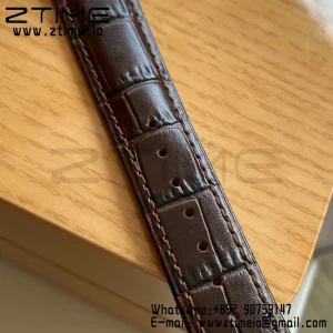 OMEGA De Ville Prestige 39.5mm RG  A+F 1:1 Best Edition Wite Dial RG Markers on Brown Leather Strap A2500 - Super Clone Watch | 1:1 Best Version