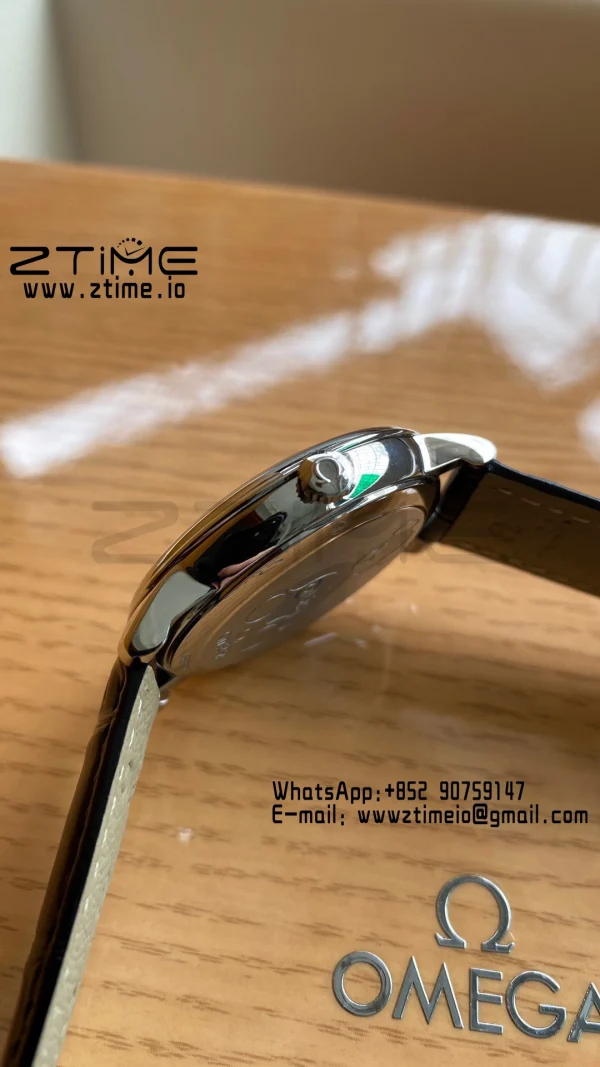 OMEGA De Ville Prestige Orbis 424.13.40.20.03.003 39.5mm SS A+F 1:1 Best Edition Μπλε καντράν Ασημί δείκτες σε μπλε δερμάτινο λουράκι A2500 - Super Clone Watch | 1:1 Best Version