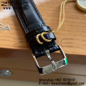 OMEGA De Ville Prestige Orbis 424.13.40.20.03.003 39.5mm SS A+F 1:1 Best Edition Μπλε καντράν Ασημί δείκτες σε μπλε δερμάτινο λουράκι A2500 - Super Clone Watch | 1:1 Best Version