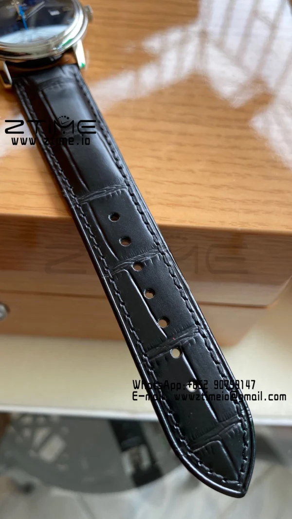 OMEGA De Ville Prestige Orbis 424.13.40.20.03.003 39.5mm SS A+F 1:1 Best Edition Μπλε καντράν Ασημί δείκτες σε μπλε δερμάτινο λουράκι A2500 - Super Clone Watch | 1:1 Best Version
