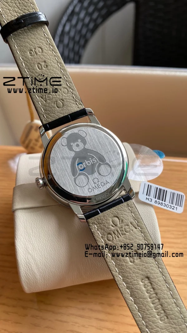 OMEGA De Ville Prestige Orbis 424.13.40.20.03.003 39.5mm SS A+F 1:1 Best Edition Μπλε καντράν Ασημί δείκτες σε μπλε δερμάτινο λουράκι A2500 - Super Clone Watch | 1:1 Best Version