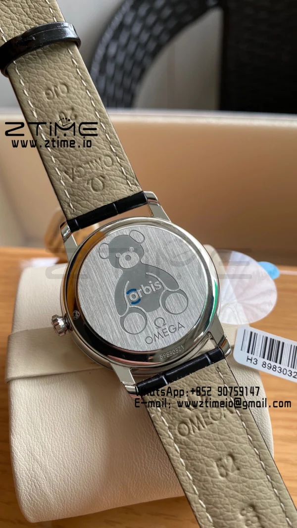OMEGA De Ville Prestige Orbis 424.13.40.20.03.003 39.5mm SS A+F 1:1 Best Edition Μπλε καντράν Ασημί δείκτες σε μπλε δερμάτινο λουράκι A2500 - Super Clone Watch | 1:1 Best Version