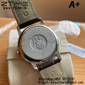 OMEGA De Ville Prestige 39.5mm RG/SS A+F 1:1 Best Edition White Diamond-shaped Dial RG Markers on Black Leather Strap A2500 - Super Clone Watch | 1:1 Best Version