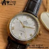 OMEGA De Ville Prestige 39.5mm YG/SS A+F 1:1 Best Edition White Diamond-shaped Dial YG Markers on Black Leather Strap A2500 - Super Clone Watch | 1:1 Best Version