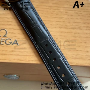 OMEGA De Ville Prestige 39.5mm SS A+F 1:1 Best Edition Black Diamond-shaped Dial Silver Markers on Black Leather Strap A2500 - Super Clone Watch | 1:1 Best Version