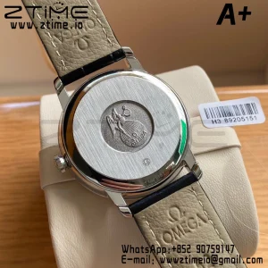 オメガ デ・ヴィル プレステージ 39.5mm SS A+F 1:1 ベスト・エディション ホワイトダイヤモンド ダイアル シルバーマーカー ブラックレザーストラップ A2500 - スーパークローンウォッチ｜1:1 ベスト・バージョン