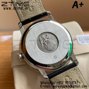 オメガ デ・ヴィル プレステージ 39.5mm SS A+F 1:1 ベスト・エディション ホワイトダイヤモンド ダイアル シルバーマーカー ブラックレザーストラップ A2500 - スーパークローンウォッチ｜1:1 ベスト・バージョン