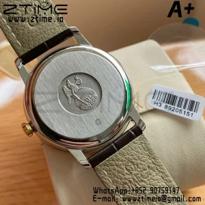 OMEGA De Ville Prestige 39.5mm YG/SS A+F 1:1 Best Edition Yellow Granular Dial YG Markers on Black Leather Strap A2500 - Super Clone Watch | 1:1 Best Version