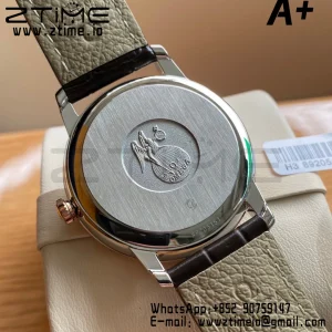 OMEGA De Ville Prestige 39.5mm RG/SS A+F 1:1 Best Edition White Granular Dial RG Markers on Black Leather Strap A2500 - Super Clone Watch | 1:1 Best Version