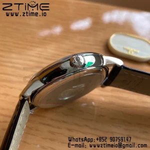 OMEGA De Ville Prestige 39.5mm SS A+F 1:1 Best Edition Μπλε κοκκώδες καντράν με δείκτες YG σε μαύρο δερμάτινο λουράκι A2500 - Super Clone Watch | 1:1 Best Version