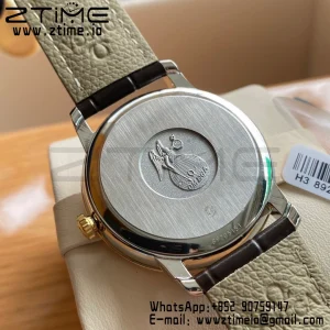 OMEGA De Ville Prestige 39.5mm RG/SS A+F 1:1 Best Edition Λευκό κοκκώδες καντράν YG Markers σε μαύρο δερμάτινο λουράκι A2500 - Super Clone Watch | 1:1 Best Version