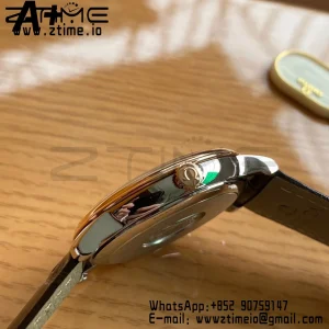 OMEGA De Ville Prestige 39.5mm SS A+F 1:1 Best Edition White Granular Dial Silver Markers on Black Leather Strap A2500 - Super Clone Watch | 1:1 Best Version