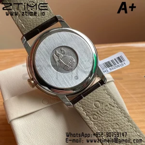 OMEGA De Ville Prestige 39.5mm SS A+F 1:1 Best Edition White Granular Dial Silver Markers on Black Leather Strap A2500 - Super Clone Watch | 1:1 Best Version