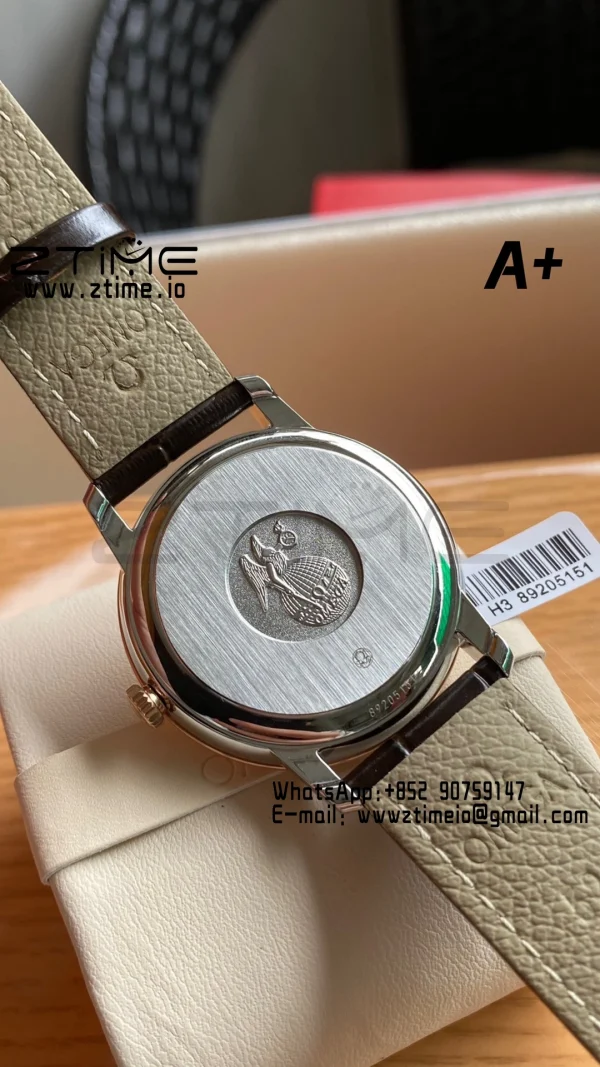 OMEGA De Ville Prestige 39.5mm SS A+F 1:1 Best Edition White Granular Dial Silver Markers on Black Leather Strap A2500 - Super Clone Watch | 1:1 Best Version