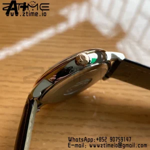 OMEGA De Ville Prestige 39.5mm RG/SS A+F 1:1 Best Edition Blue Granular Dial RG Markers on Black Leather Strap A2500 - Super Clone Watch | 1:1 Best Version