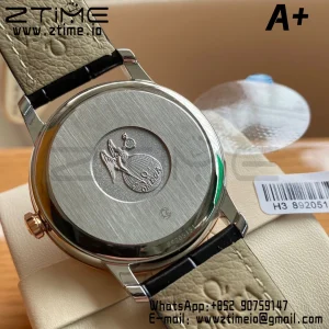 OMEGA De Ville Prestige 39.5mm RG/SS A+F 1:1 Best Edition Blue Granular Dial RG Markers on Black Leather Strap A2500 - Super Clone Watch | 1:1 Best Version