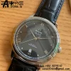 OMEGA De Ville Prestige 39.5mm SS A+F 1:1 Best Edition Black Granular Dial Silver Markers on Black Leather Strap A2500 - Super Clone Watch | 1:1 Best Version
